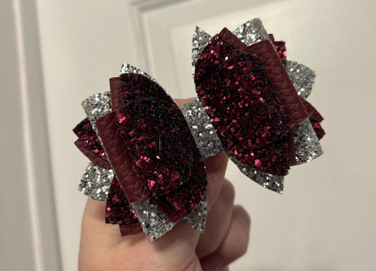 Stanley Tumbler Bow Glitter Straw Topper jam section match silver maroon burgundy