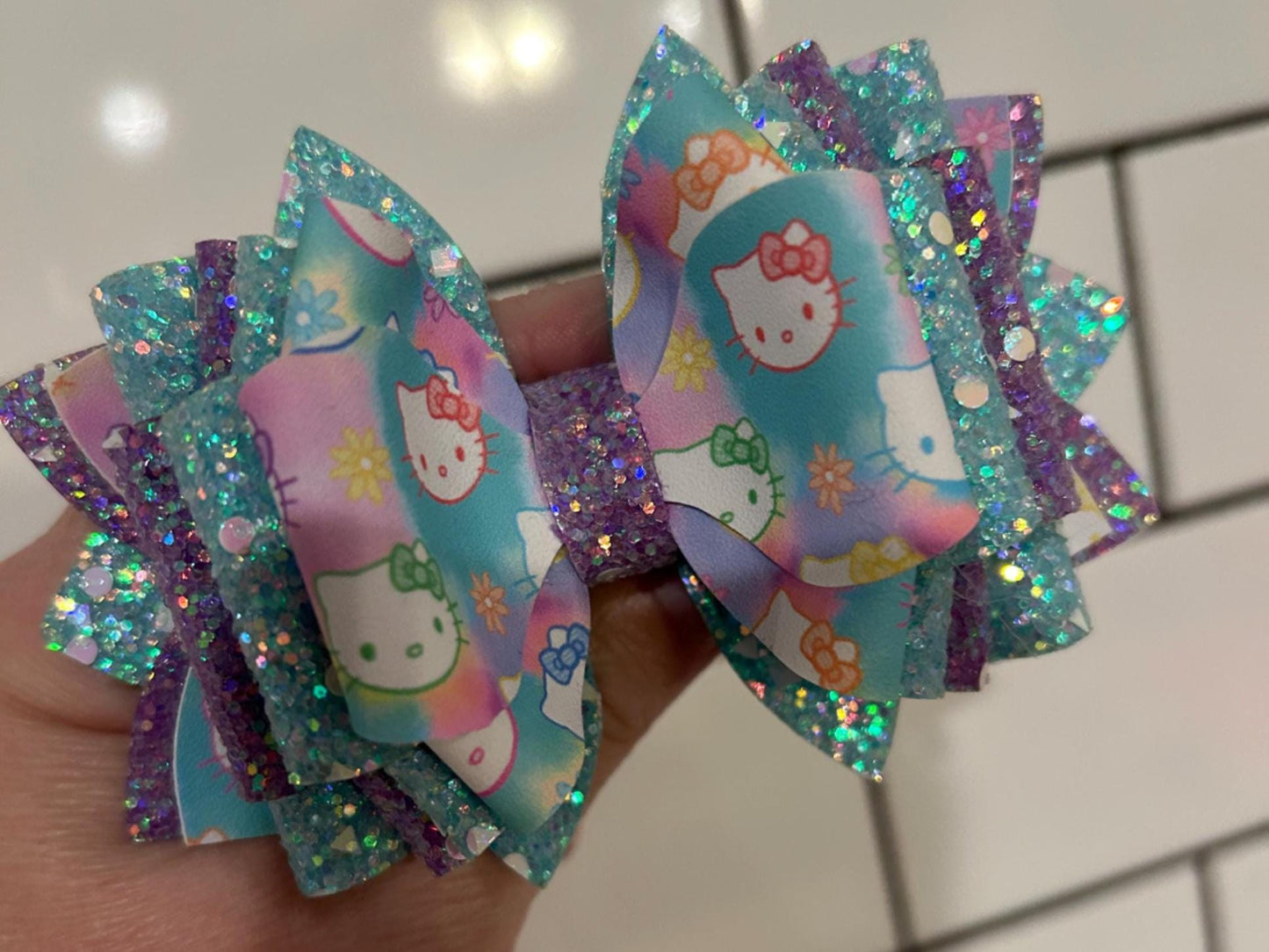 Pink hello kitty cat girly Tumbler Bow for Stanley, straw topper hot pink, Lavender white purple peony camelia bloom sizzling teal aqua