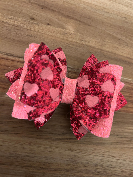 Stanley Tumbler Bow pink red Glitter Straw Topper valentine hearts