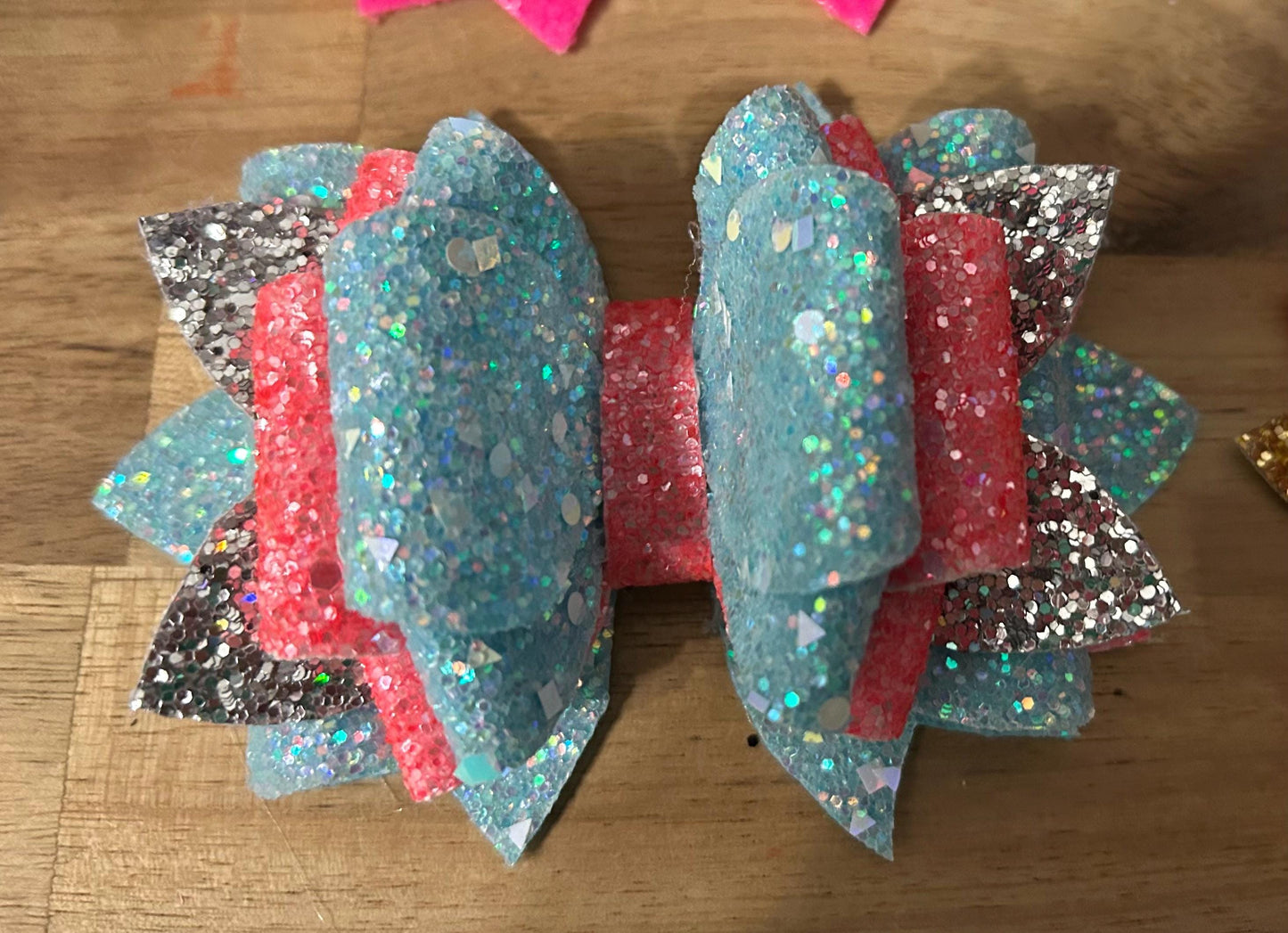 Glitter Tumbler Bow for Stanley, straw topper, moolah moo lah aqua teal peach orange orange Thailand two tone red