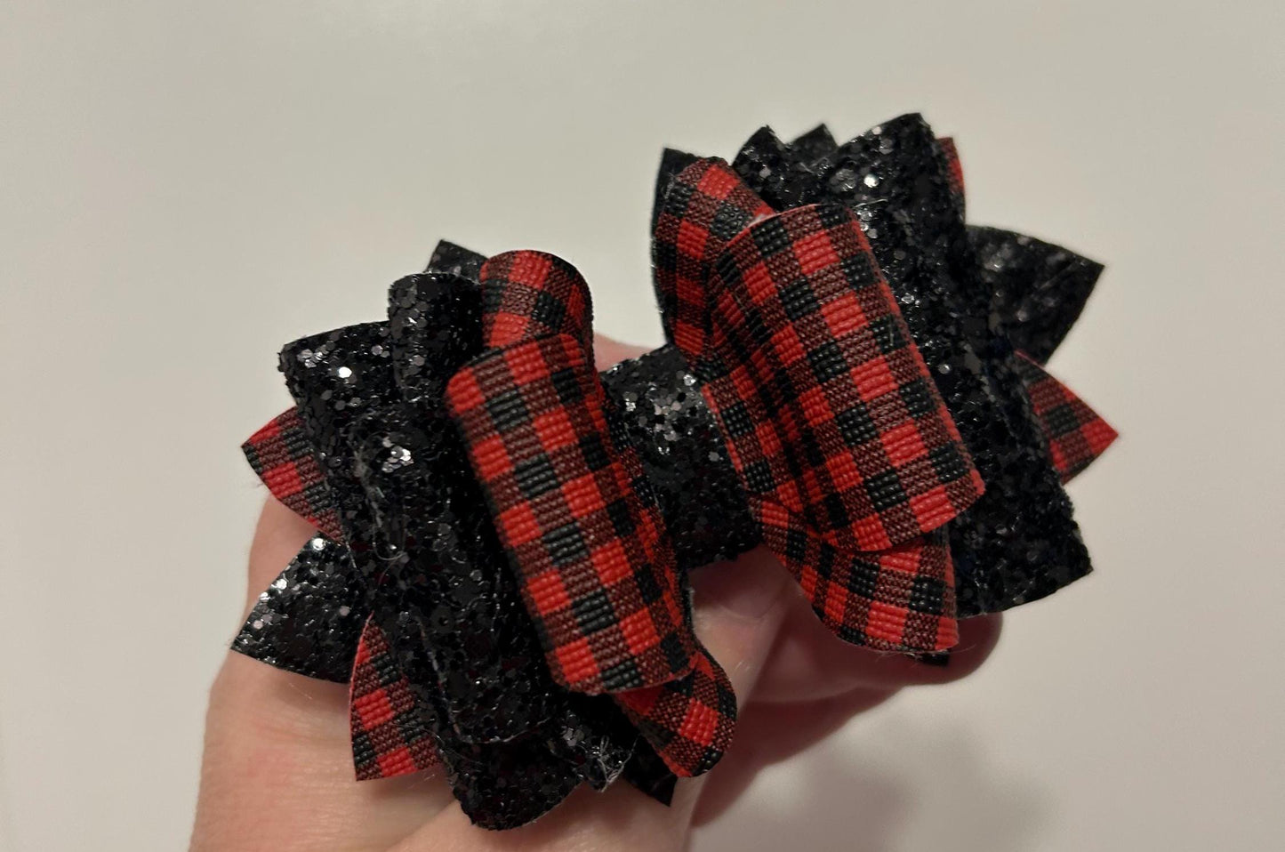 Glitter Tumbler Bow for Stanley, straw topper, buffalo check plaid Christmas tree red green Santa elf snowflake red white tree