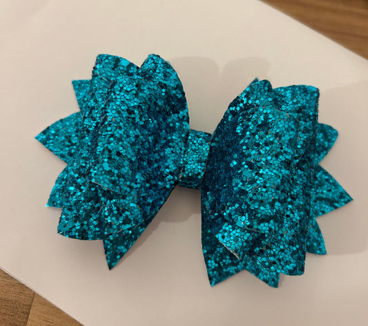 Stanley Tumbler Bow Glitter Straw Topper turquoise teal blue aquamarine