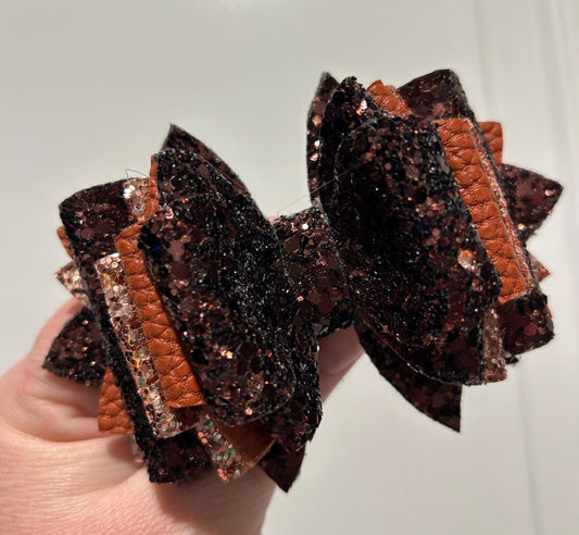 Glitter Tumbler Bow for Stanley, straw topper orange brown gold glitter tiger tyger Tyler Tyla