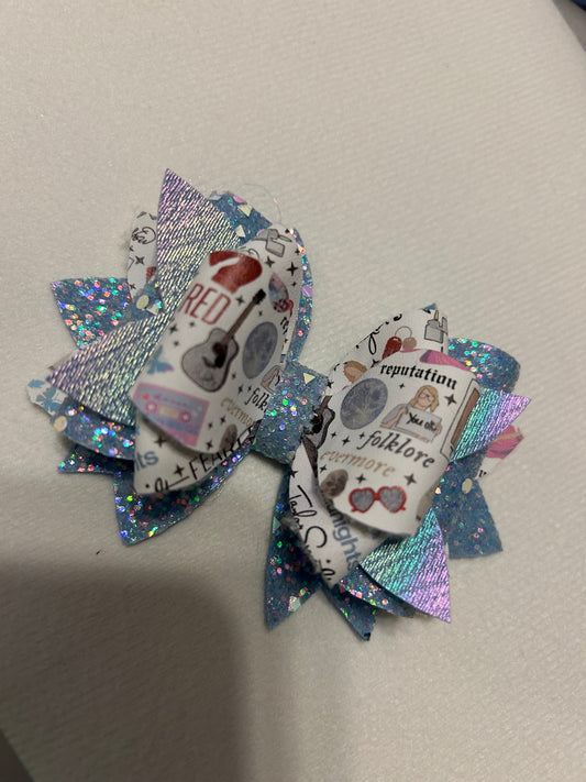 Custom Taylor Swift Swifties Tumbler Bow for Stanley, straw topper your choice of coordinating color, pink, etc…. Cool serene blue heather