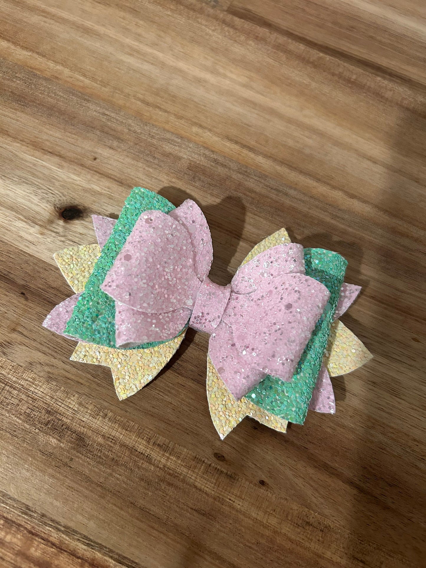 Warm Serene Brushstrokes Stanley Tumbler Bow Straw Topper Pink Mint Yellow glitter