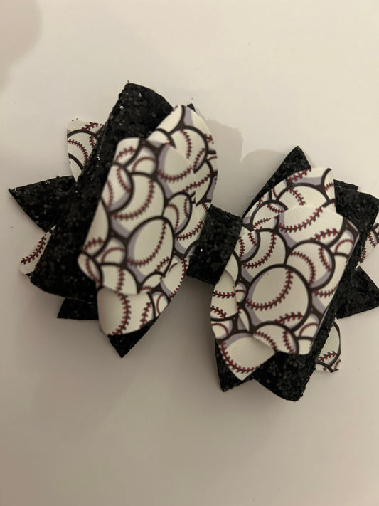 Glitter Tumbler Bow for Stanley, straw topper, baseball softball red white black