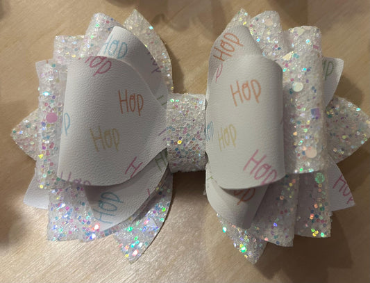 Can customize colors, Glitter Tumbler Bow for Stanley, straw topper, Easter peeps bunny pastel lavender white pink purple check