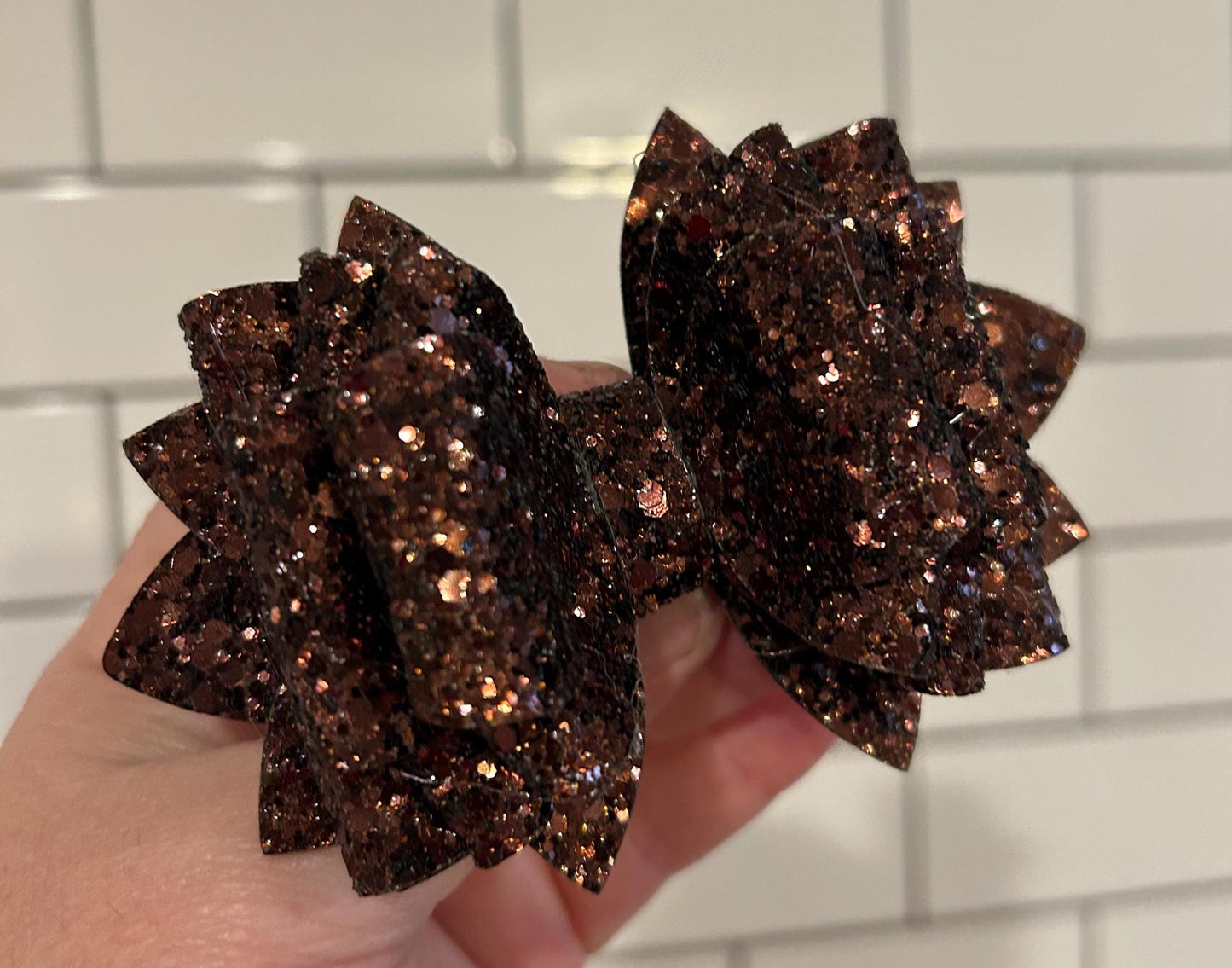 Stanley Tumbler Bow brown Glitter Straw Topper natural tan beige macadamia tan