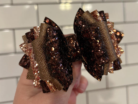 Glitter Tumbler Bow for Stanley, straw topper Indonesia valentine chocolate brown rose gold glitter tiger tyger Tyler Tyla