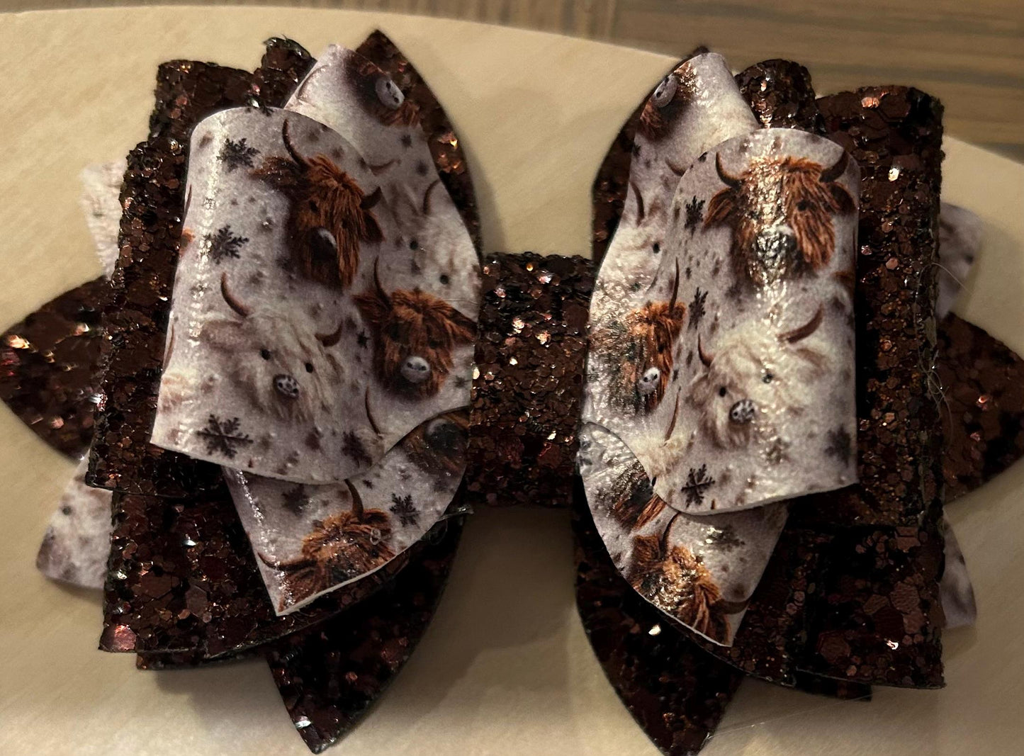 Tumbler Bow for Stanley, straw topper, brown cow glitter highland white olive pearl beige white