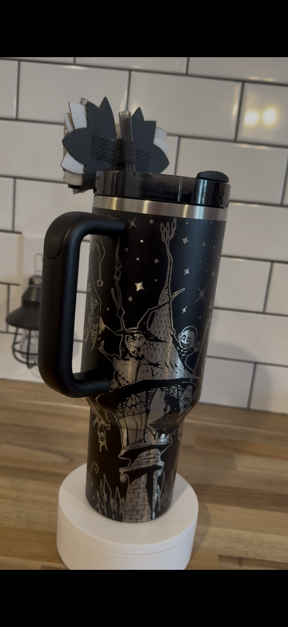 Engraved Stanley Quencher 2.0 tumbler 40oz, NBC Christmas before the nightmare with sally and Jack