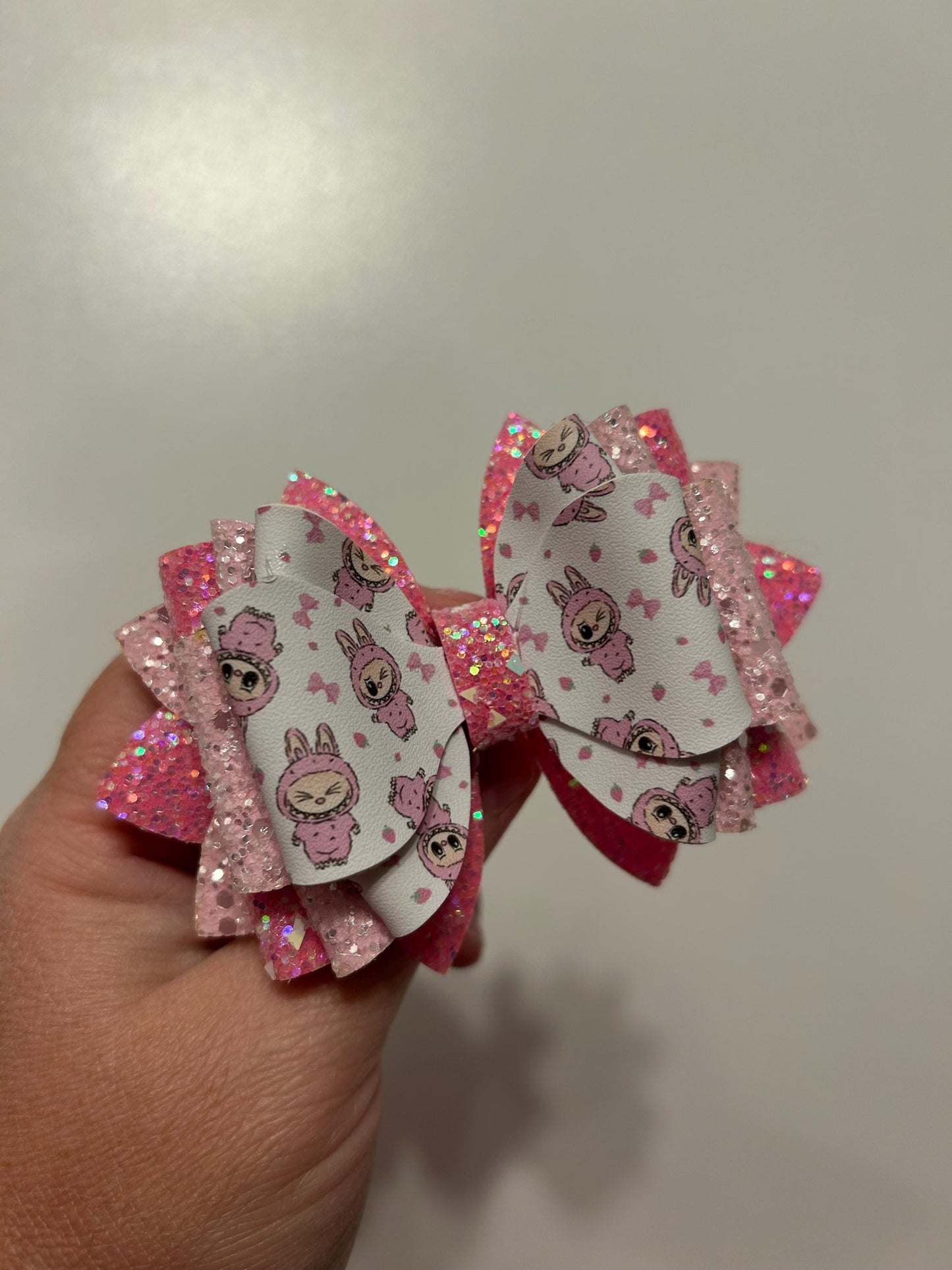 Can customize colors Glitter Tumbler Bow for Stanley, straw topper, labubu lavender white pink purple mint peach glitter