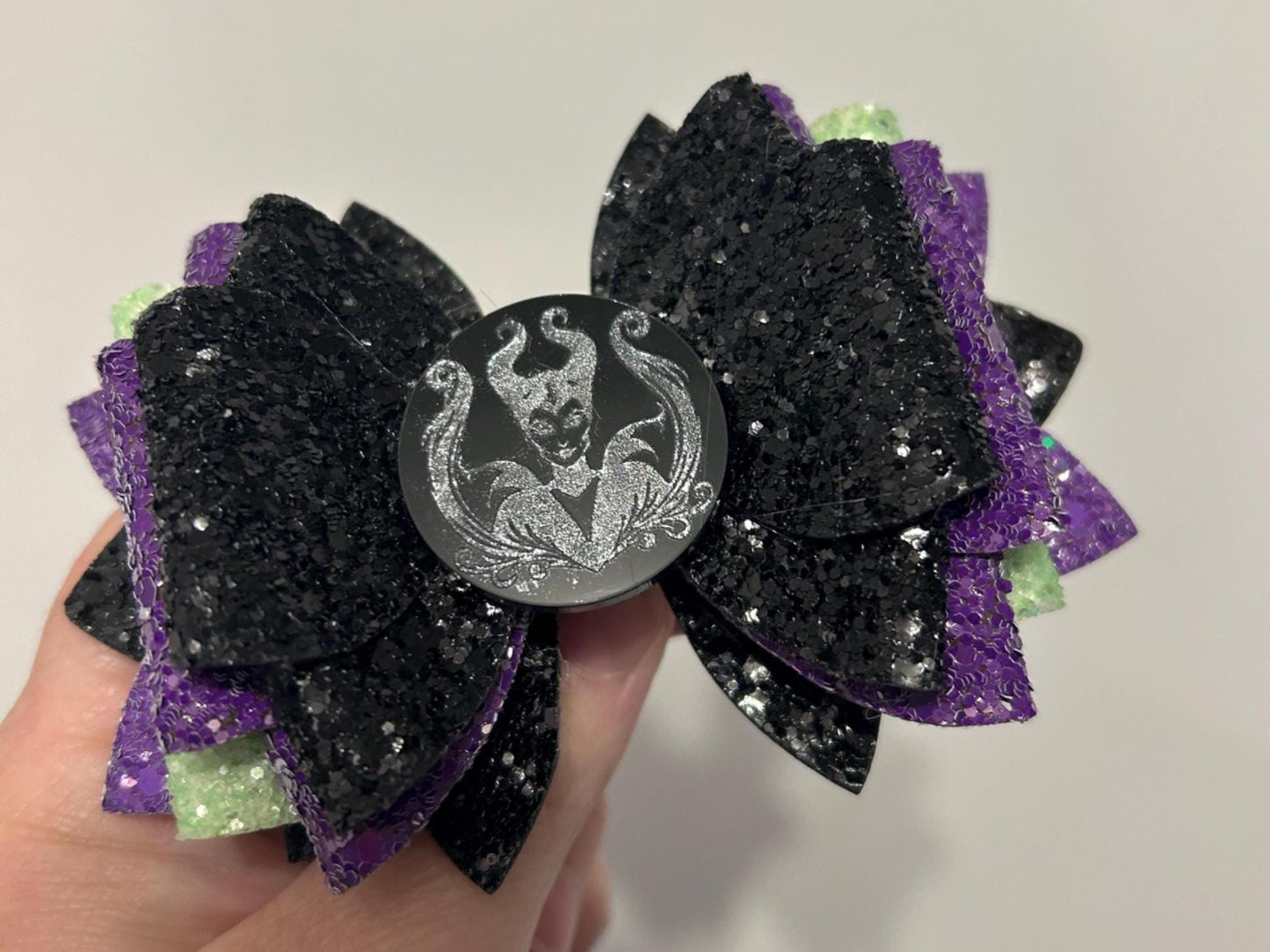 Stanley Tumbler bow, custom colors and picture not maleficent Disney villains princess purple black green