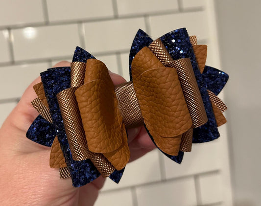 Tumbler Bow for Stanley, straw topper, twilight camel brown copper navy toast