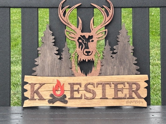 18” x 16” deer Sign, porch hanger, hunting, outdoor