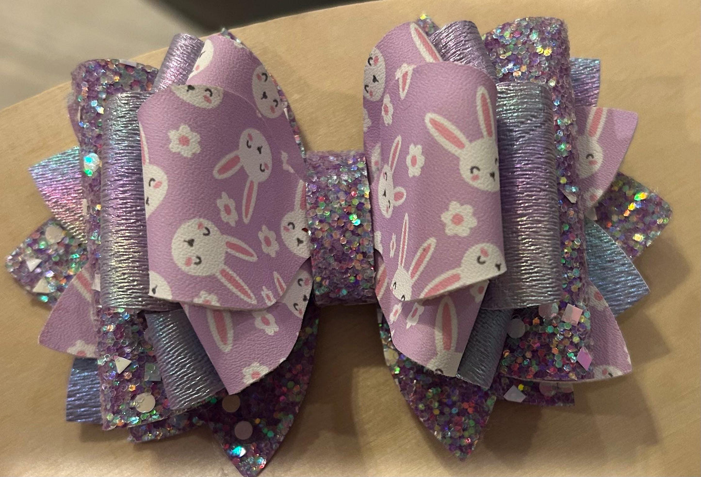 Can customize colors, Glitter Tumbler Bow for Stanley, straw topper, Easter peeps bunny pastel lavender white pink purple glitter