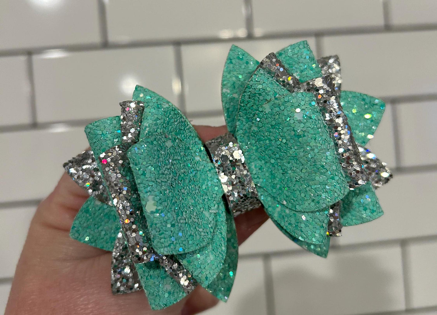 Can customize colors Glitter Tumbler Bow for Stanley, straw topper, Easter peeps flowers pastel lavender white pink mint julep silver green