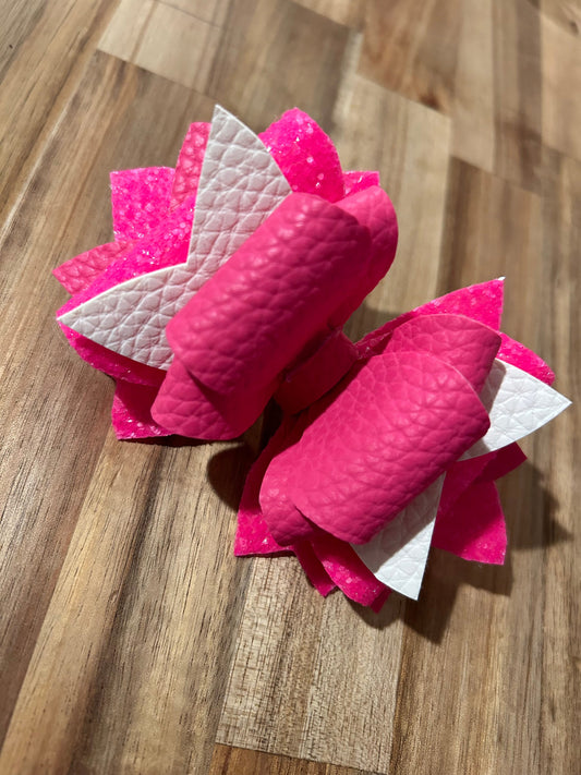 Stanley Tumbler Bow pink white Glitter Straw Topper punch shimmer