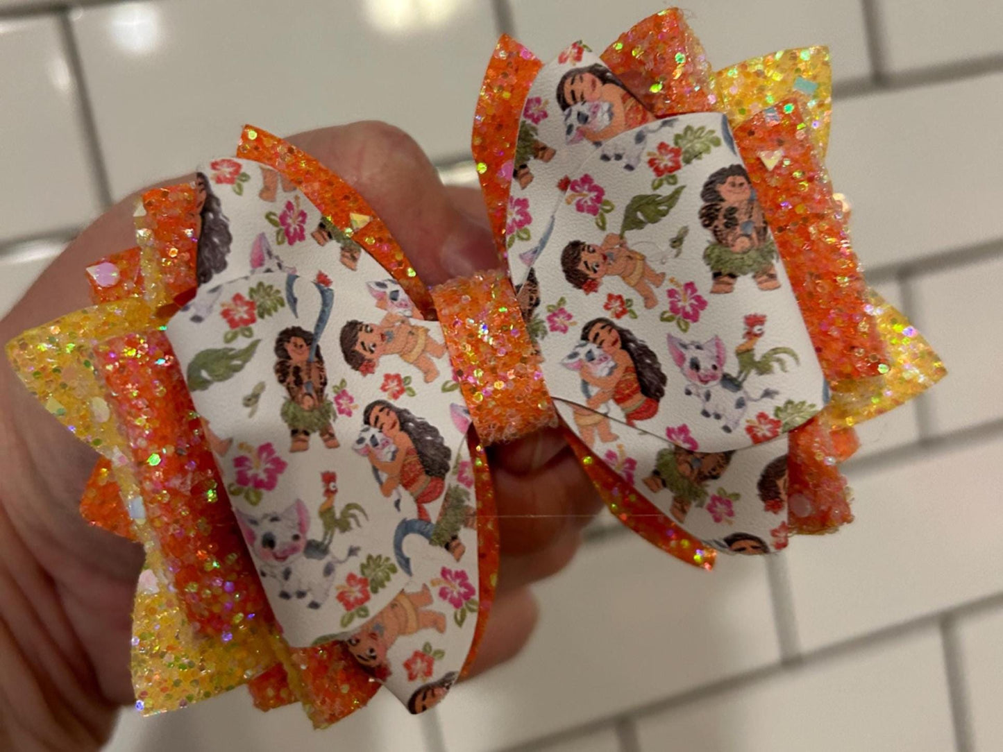 Stanley Tumbler Bow straw topper, Moana orange yellow teal red green blue pink purple sunset tropical summer