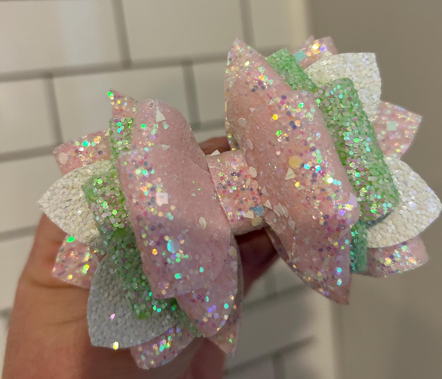 Stanley Tumbler Bow baby pink straw topper bloom winter pink tulle green white iridescent love shack fancy blooming heirloom ribbon