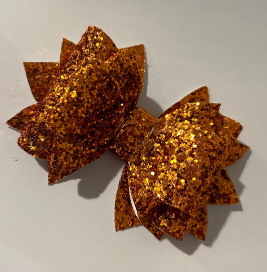 Glitter Tumbler Bow for Stanley, straw topper, orange glitter