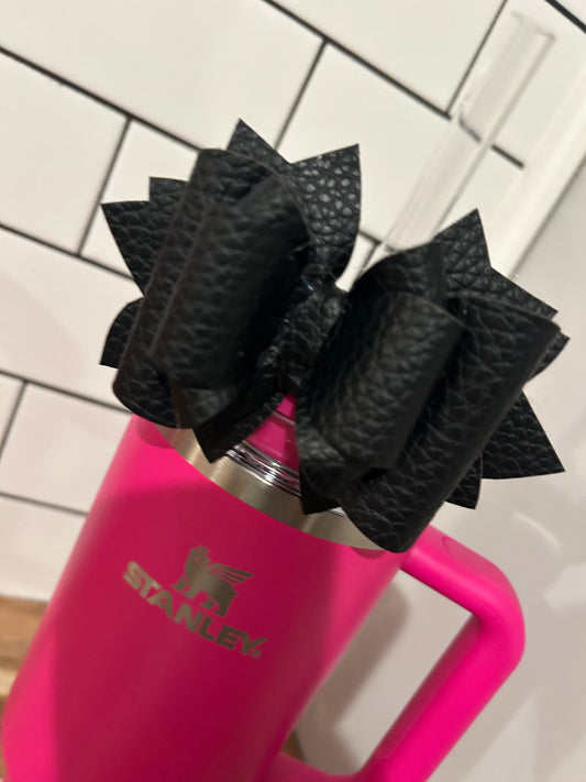 Tumbler Bow for Stanley, straw topper, black pebble