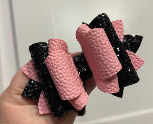 Stanley Tumbler Bow light baby pink black Glitter Straw Topper Messi Messie goat