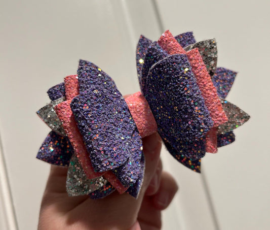 Glitter Tumbler Bow for Stanley, straw topper, orchid glimmer lavender peach pink coral purple periwinkle shimmer hydrangea