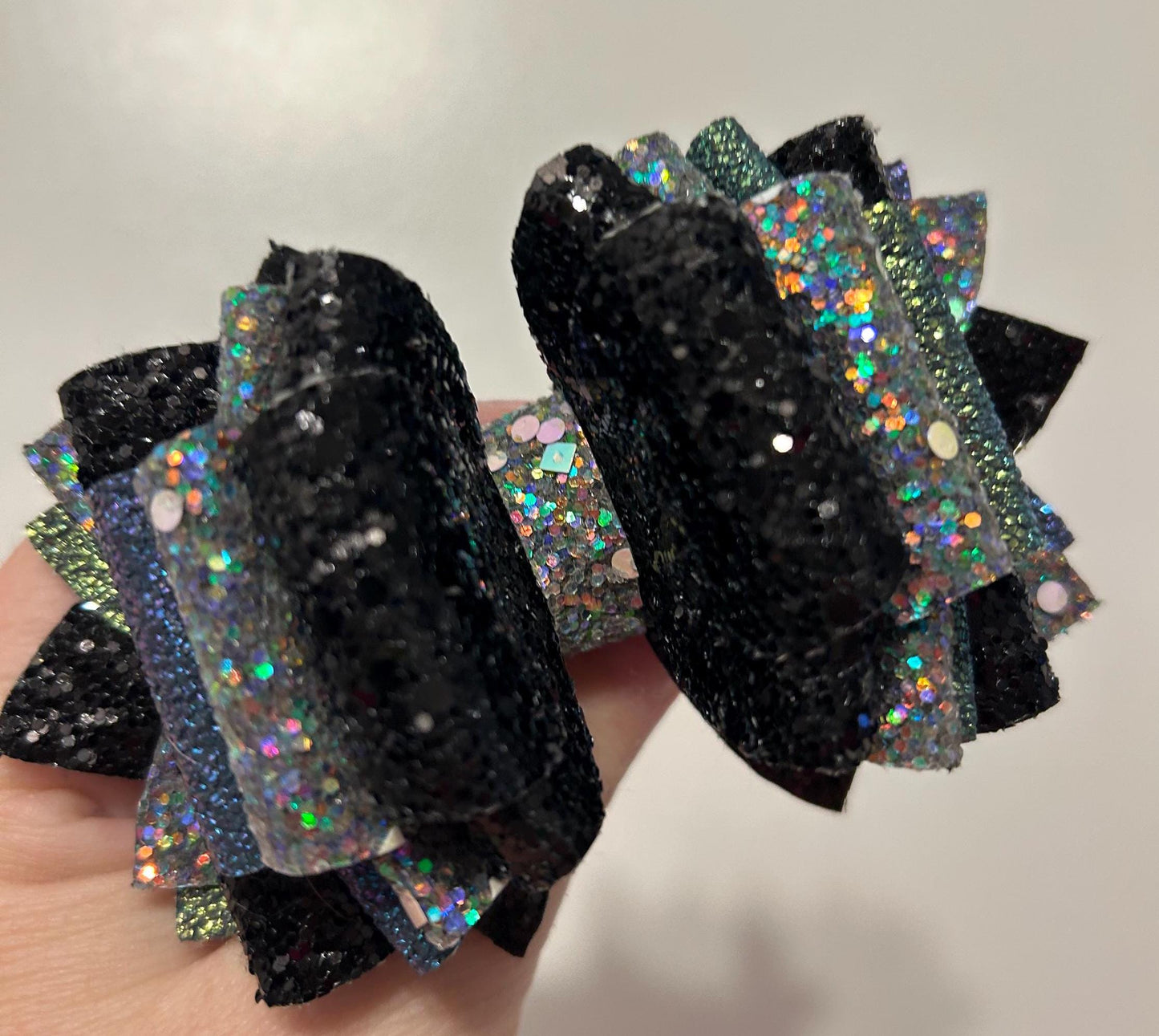 Stanley Tumbler Bow Glitter Straw Topper  black silver chroma chrome iridescent moon star purple sparkle midnight glitz glam silver gray