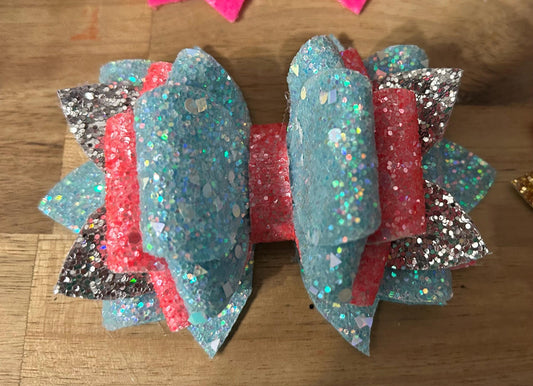 Glitter Tumbler Bow for Stanley, straw topper, moolah moo lah aqua teal peach orange orange Thailand two tone red