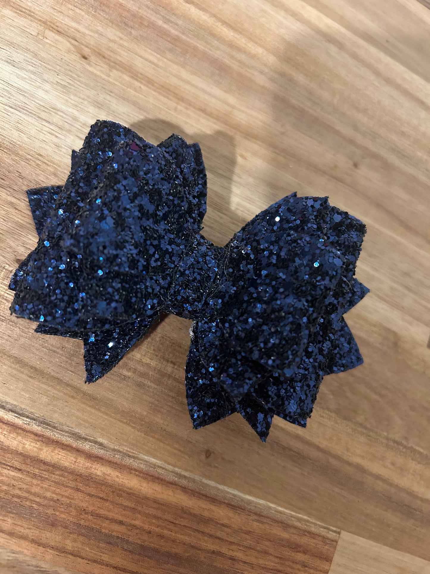 Glitter Tumbler Bow for Stanley, straw topper, navy blue glitter