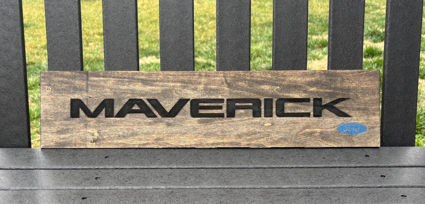 24” x 6” ford maverick sign, cars trucks