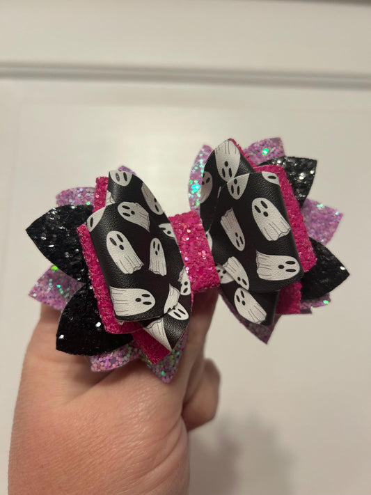 Glitter Tumbler Bow for Stanley, straw topper, Halloween pink white ghosts ghouls boo scary fall witch pumpkin pink purple black lavender