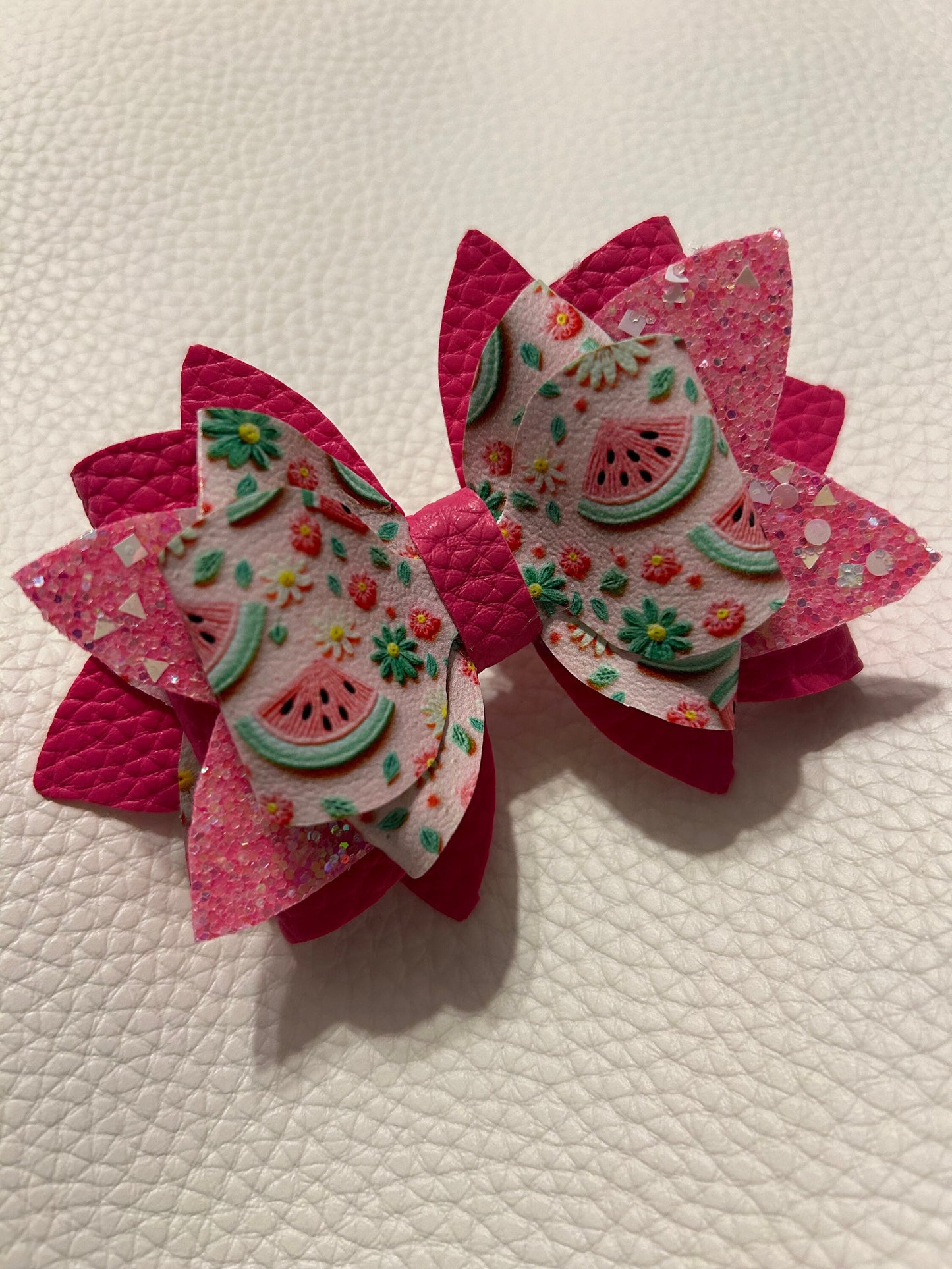 Glitter Tumbler Bow for Stanley, straw topper, hot pink green watermelon summer camelia fuchsia peony white