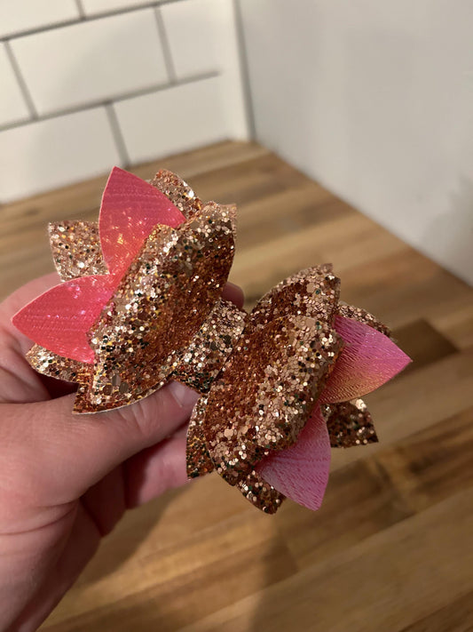 Glitter Tumbler Bow for Stanley, straw topper, copper rose gold orange pumpkin spice fall iridescent leaves Halloween ghost