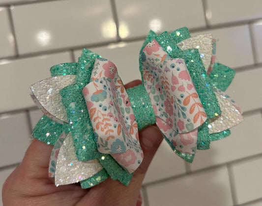 Can customize colors Glitter Tumbler Bow for Stanley, straw topper, Easter peeps flowers pastel lavender white pink mint julep peach green