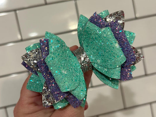 Stanley Tumbler Bow mint julep green light blue periwinkle lavender Glitter Straw topper