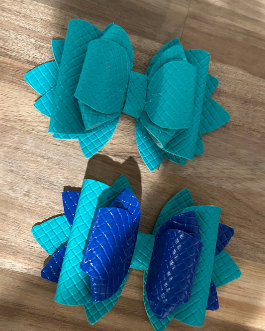 Tumbler Bow for Stanley, straw topper, aquamarine aqua teal blue royal jelly like embossed checkers squares check marine summer plaid