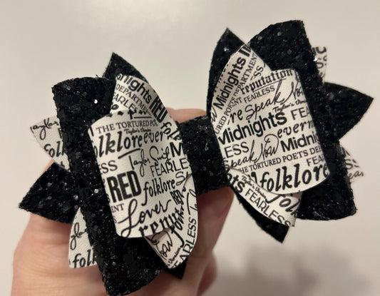 Tumbler Bow for Stanley, straw topper, black white glitter Taylor swift eras swiftie  neon pink green orange yellow blaze polar chalk