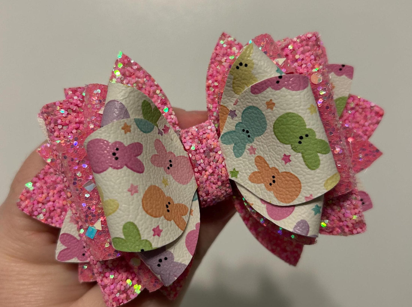 Stanley Tumbler bow light pink baby peach lavender yellow teal mint orange purple Glitter Straw Topper peep bunny Easter rabbit