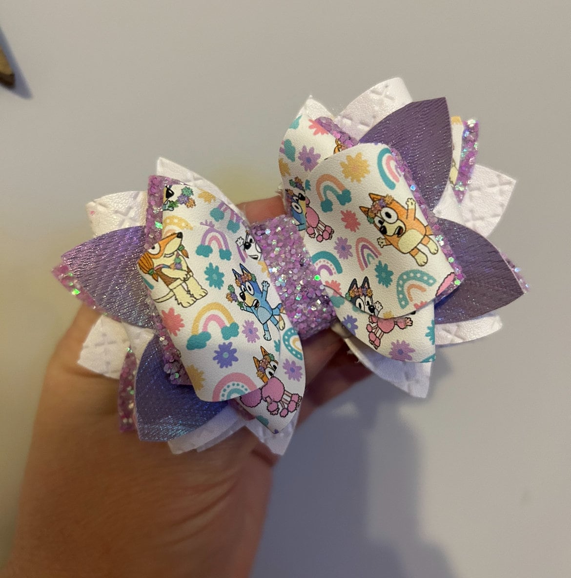 Bluey tumbler bow custom pick coordinating color pink teal lavender white blue dog Stanley bow topper for straw