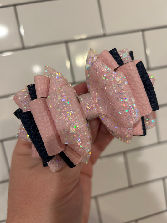 Straw topper bow for stanley tumbler straw.  Mesa blue corn, rodeo, navy and pinks, western theme