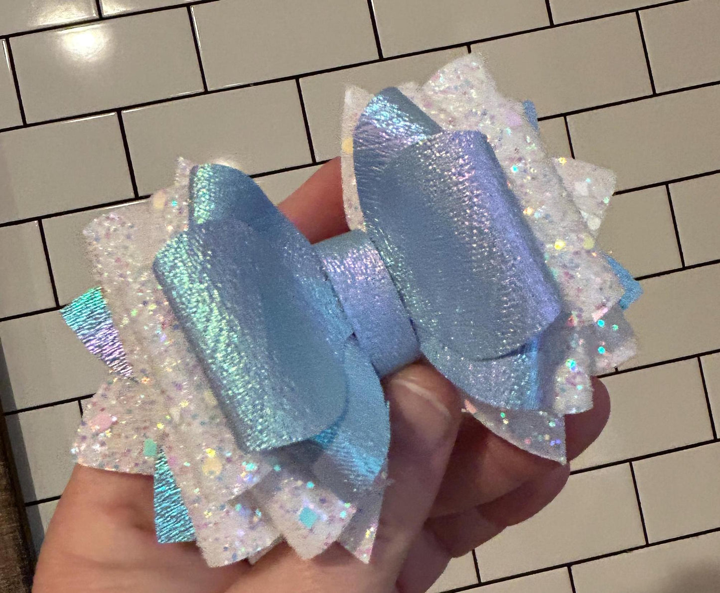 Stanley tumbler bow topper for straw iridescent light blue Silver Cinderella stanley Starbucks spring Shining white lsf love shack fancy