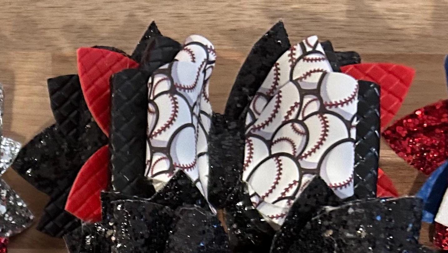 Glitter Tumbler Bow for Stanley, straw topper, black glitter silver red blue admiral jet chili pepper baseball TEAM colors CUSTOMIZABLE