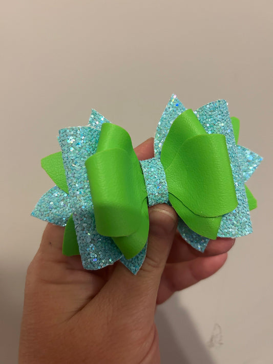 Stanley Tumbler Bow bright lime neon green light blue Glitter Straw Topper hot pink white neon green