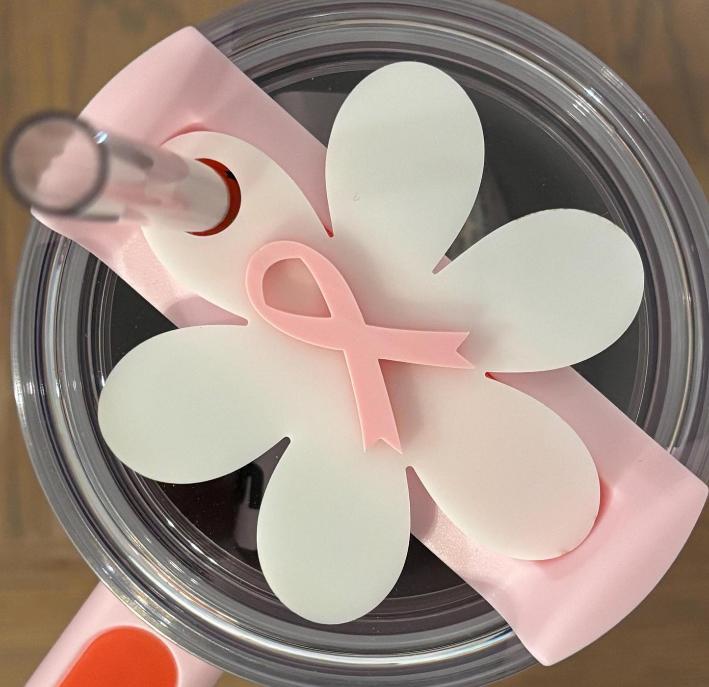 Tumbler Name plate for Stanley traveler 2.0 20/30/40oz flower breast cancer awareness ribbon pink yellow green white purple CUSTOMIZE colors