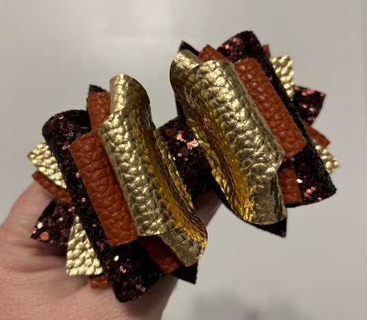 Glitter Tumbler Bow for Stanley, straw topper orange brown gold glitter tiger tyga Tyler Tyla tyger