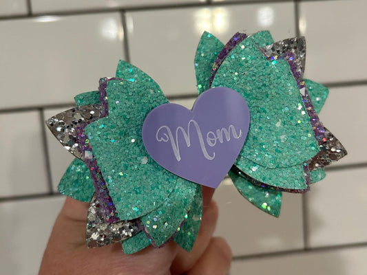 Stanley Tumbler bow, custom words short message name title colors, Mother’s Day mom birthday pink blue purple red green yellow white black