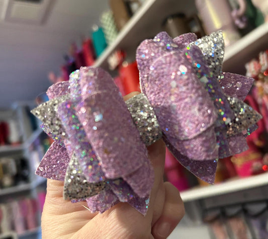 Stanley Tumbler Bow diamond Glitter Straw Topper lavender purple lilac pastels amethyst winter wonderland silver dahlia shimmer