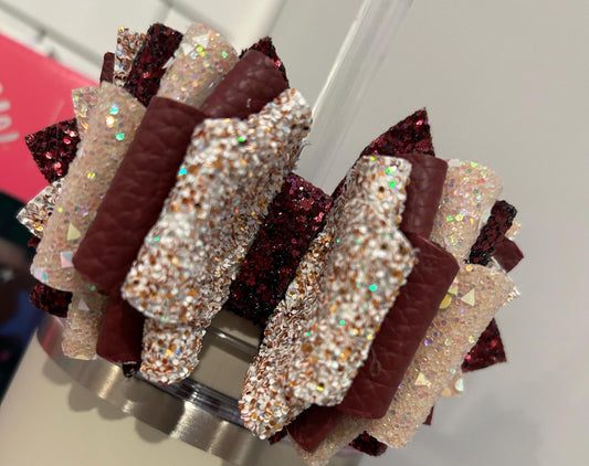 Stanley tumbler bow macadamia tan nut maroon wine dark red gold cream chocolate gold brown gold brown leopard olive pearl burgundy